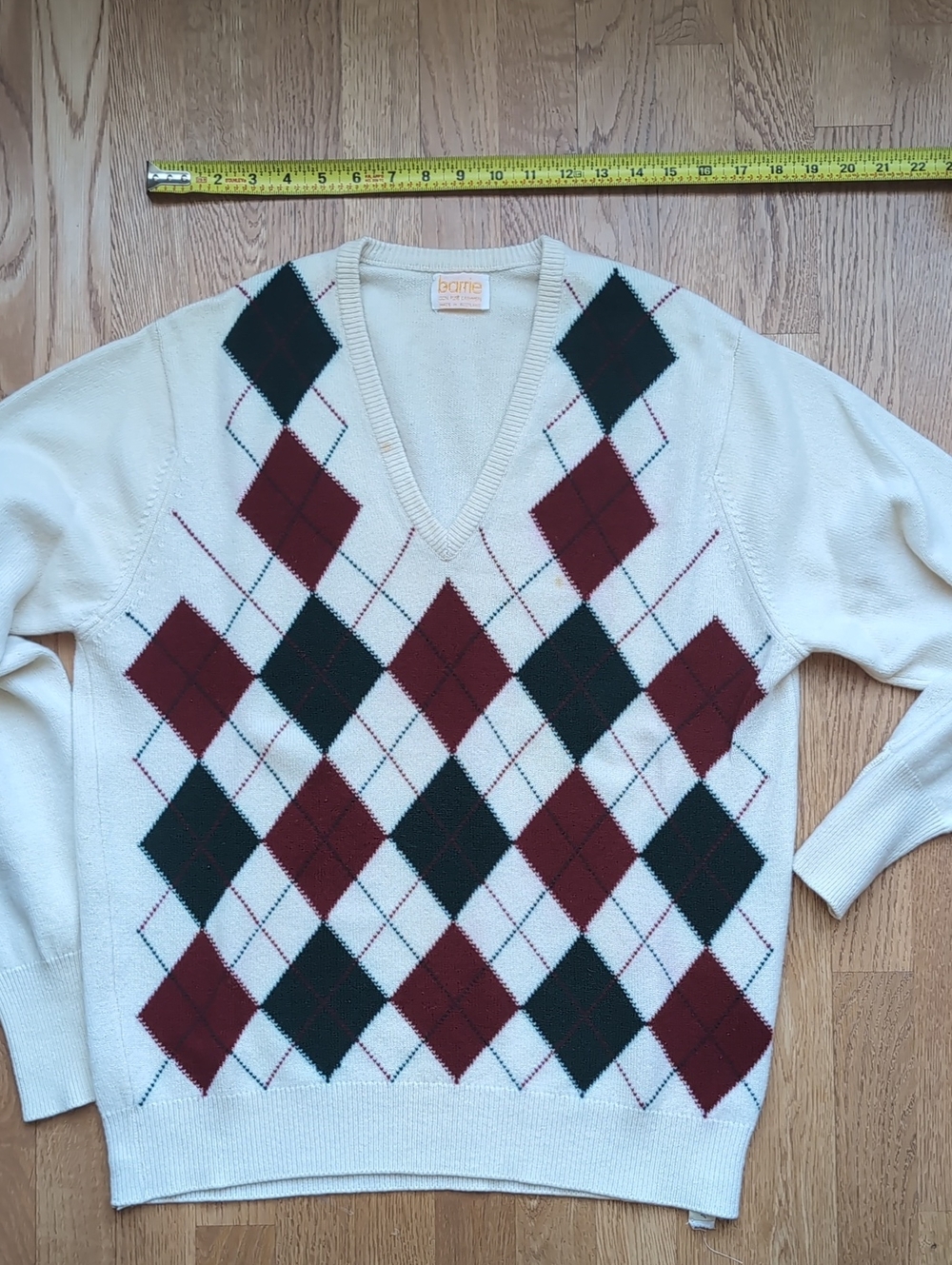 Barrie Cashmere Argyle V-neck sweater, Men 42